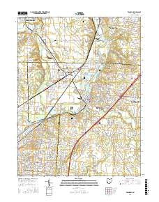 Franklin Ohio Current topographic map, 1:24000 scale, 7.5 X 7.5 Minute, Year 2016