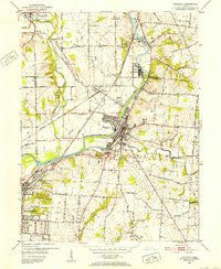 Franklin Ohio Historical topographic map, 1:24000 scale, 7.5 X 7.5 Minute, Year 1951