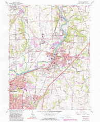 Franklin Ohio Historical topographic map, 1:24000 scale, 7.5 X 7.5 Minute, Year 1965