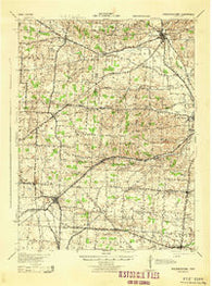 Fredericktown Ohio Historical topographic map, 1:62500 scale, 15 X 15 Minute, Year 1943