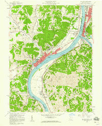 Gallipolis Ohio Historical topographic map, 1:24000 scale, 7.5 X 7.5 Minute, Year 1958
