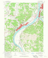 Gallipolis Ohio Historical topographic map, 1:24000 scale, 7.5 X 7.5 Minute, Year 1968