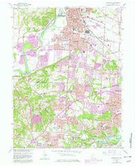 Greenhills Ohio Historical topographic map, 1:24000 scale, 7.5 X 7.5 Minute, Year 1965