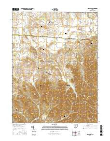 Hallsville Ohio Current topographic map, 1:24000 scale, 7.5 X 7.5 Minute, Year 2016