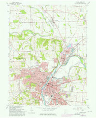 Hamilton Ohio Historical topographic map, 1:24000 scale, 7.5 X 7.5 Minute, Year 1965