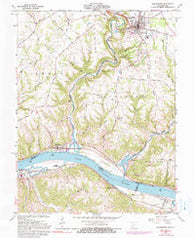 Higginsport Ohio Historical topographic map, 1:24000 scale, 7.5 X 7.5 Minute, Year 1961
