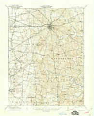 Hillsboro Ohio Historical topographic map, 1:62500 scale, 15 X 15 Minute, Year 1917