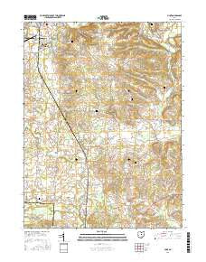 Hunt Ohio Current topographic map, 1:24000 scale, 7.5 X 7.5 Minute, Year 2016