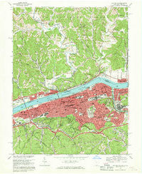 Huntington West Virginia Historical topographic map, 1:24000 scale, 7.5 X 7.5 Minute, Year 1968