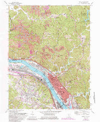 Ironton Ohio Historical topographic map, 1:24000 scale, 7.5 X 7.5 Minute, Year 1972
