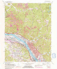 Ironton Ohio Historical topographic map, 1:24000 scale, 7.5 X 7.5 Minute, Year 1972