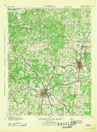Jackson Ohio Historical topographic map, 1:62500 scale, 15 X 15 Minute, Year 1944