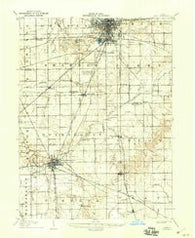 Lima Ohio Historical topographic map, 1:62500 scale, 15 X 15 Minute, Year 1906