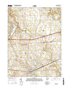 London Ohio Current topographic map, 1:24000 scale, 7.5 X 7.5 Minute, Year 2016