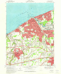 Lorain Ohio Historical topographic map, 1:24000 scale, 7.5 X 7.5 Minute, Year 1969