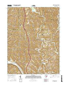Lower Salem Ohio Current topographic map, 1:24000 scale, 7.5 X 7.5 Minute, Year 2016