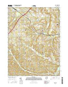 Lucas Ohio Current topographic map, 1:24000 scale, 7.5 X 7.5 Minute, Year 2016