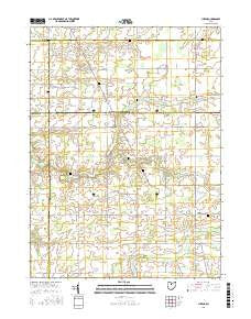 Lykens Ohio Current topographic map, 1:24000 scale, 7.5 X 7.5 Minute, Year 2016