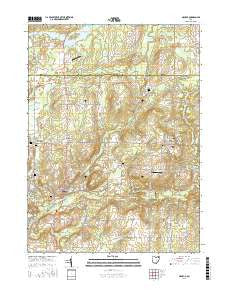 Mantua Ohio Current topographic map, 1:24000 scale, 7.5 X 7.5 Minute, Year 2016