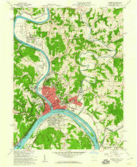 Marietta Ohio Historical topographic map, 1:24000 scale, 7.5 X 7.5 Minute, Year 1957