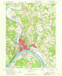 Marietta Ohio Historical topographic map, 1:24000 scale, 7.5 X 7.5 Minute, Year 1957