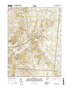 Mechanicsburg Ohio Current topographic map, 1:24000 scale, 7.5 X 7.5 Minute, Year 2016