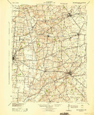 Mechanicsburg Ohio Historical topographic map, 1:62500 scale, 15 X 15 Minute, Year 1944