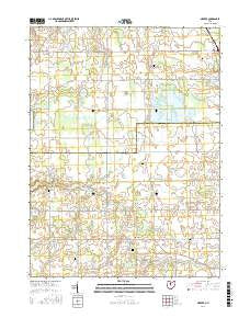 Meeker Ohio Current topographic map, 1:24000 scale, 7.5 X 7.5 Minute, Year 2016