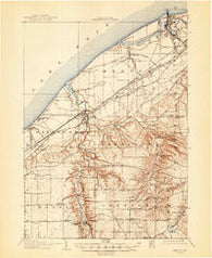 Mentor Ohio Historical topographic map, 1:62500 scale, 15 X 15 Minute, Year 1907