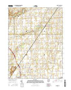 Monnett Ohio Current topographic map, 1:24000 scale, 7.5 X 7.5 Minute, Year 2016