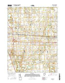 Nevada Ohio Current topographic map, 1:24000 scale, 7.5 X 7.5 Minute, Year 2016