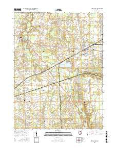 New London Ohio Current topographic map, 1:24000 scale, 7.5 X 7.5 Minute, Year 2016