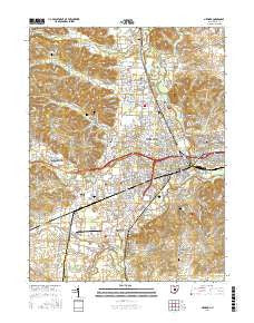 Newark Ohio Current topographic map, 1:24000 scale, 7.5 X 7.5 Minute, Year 2016