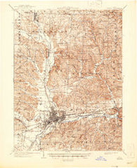 Newark Ohio Historical topographic map, 1:62500 scale, 15 X 15 Minute, Year 1909