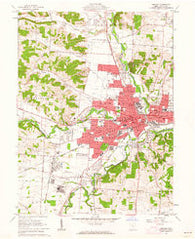 Newark Ohio Historical topographic map, 1:24000 scale, 7.5 X 7.5 Minute, Year 1961