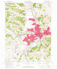 Newark Ohio Historical topographic map, 1:24000 scale, 7.5 X 7.5 Minute, Year 1961