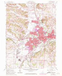 Newark Ohio Historical topographic map, 1:24000 scale, 7.5 X 7.5 Minute, Year 1961