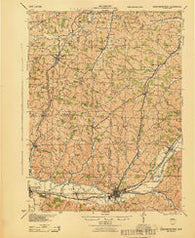 Newcomerstown Ohio Historical topographic map, 1:62500 scale, 15 X 15 Minute, Year 1943