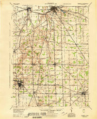Norwalk Ohio Historical topographic map, 1:62500 scale, 15 X 15 Minute, Year 1944