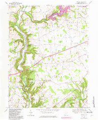 Oregonia Ohio Historical topographic map, 1:24000 scale, 7.5 X 7.5 Minute, Year 1968