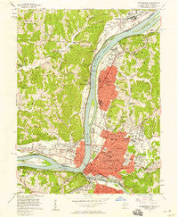 Parkersburg West Virginia Historical topographic map, 1:24000 scale, 7.5 X 7.5 Minute, Year 1957
