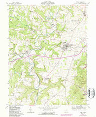 Peebles Ohio Historical topographic map, 1:24000 scale, 7.5 X 7.5 Minute, Year 1961