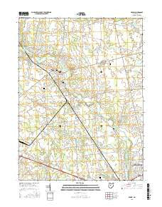 Peoria Ohio Current topographic map, 1:24000 scale, 7.5 X 7.5 Minute, Year 2016