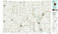 Piqua Ohio Historical topographic map, 1:100000 scale, 30 X 60 Minute, Year 1986