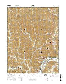 Pomeroy Ohio Current topographic map, 1:24000 scale, 7.5 X 7.5 Minute, Year 2016