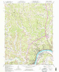 Pomeroy Ohio Historical topographic map, 1:24000 scale, 7.5 X 7.5 Minute, Year 1992