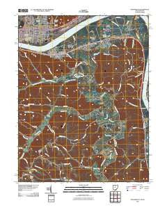 Portsmouth Ohio Historical topographic map, 1:24000 scale, 7.5 X 7.5 Minute, Year 2010