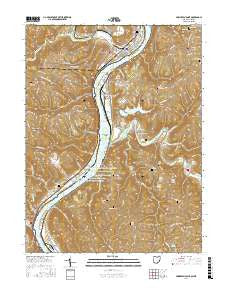 Powhatan Point Ohio Current topographic map, 1:24000 scale, 7.5 X 7.5 Minute, Year 2016