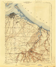 Sandusky Ohio Historical topographic map, 1:62500 scale, 15 X 15 Minute, Year 1904