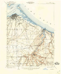 Sandusky Ohio Historical topographic map, 1:62500 scale, 15 X 15 Minute, Year 1904